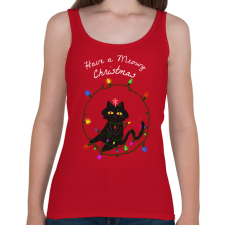 PRINTFASHION MEOWY CHRISTMAS - Női atléta - Cseresznyepiros női trikó