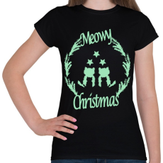 PRINTFASHION meowy green - Női póló - Fekete