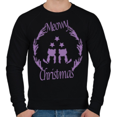 PRINTFASHION meowy purple - Férfi pulóver - Fekete