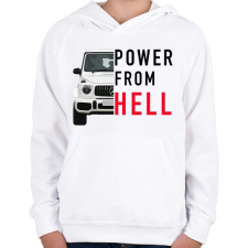 PRINTFASHION Mercedes G - Gyerek kapucnis pulóver - Fehér gyerek pulóver, kardigán