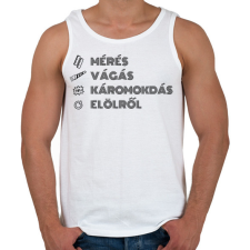 PRINTFASHION Mérés, vágás, káromkodás - Férfi atléta - Fehér atléta, trikó