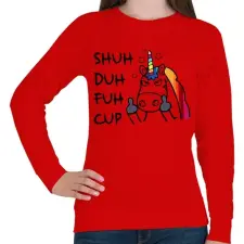 PRINTFASHION Mérges egyszarvú - Női pulóver - Piros női pulóver, kardigán