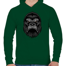 PRINTFASHION Mérges Gorilla - Férfi kapucnis pulóver - Sötétzöld