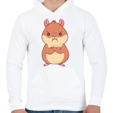 PRINTFASHION Mérges hörcsög - Férfi kapucnis pulóver - Fehér