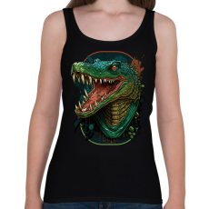 PRINTFASHION Mérges krokodil - Női atléta - Fekete
