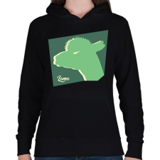 PRINTFASHION Mérges láma - Női kapucnis pulóver - Fekete női pulóver, kardigán