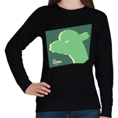 PRINTFASHION Mérges láma - Női pulóver - Fekete