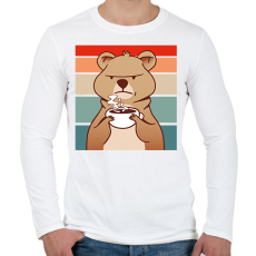 PRINTFASHION Mérges medve - Férfi hosszú ujjú póló - Fehér