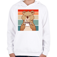 PRINTFASHION Mérges medve - Gyerek kapucnis pulóver - Fehér