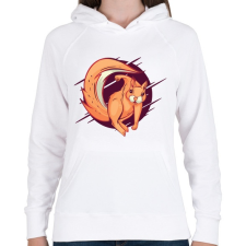 PRINTFASHION Mérges mókus - Női kapucnis pulóver - Fehér női pulóver, kardigán