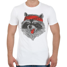 PRINTFASHION Mérges mosómedve - Férfi póló - Fehér férfi póló