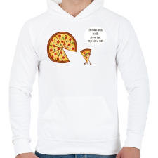 PRINTFASHION Mérges pizza - Férfi kapucnis pulóver - Fehér férfi pulóver, kardigán