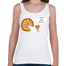PRINTFASHION Mérges pizza - Női atléta - Fehér női trikó