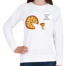 PRINTFASHION Mérges pizza - Női pulóver - Fehér női pulóver, kardigán