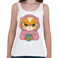 PRINTFASHION Mérges reggeli cica - Női atléta - Fehér