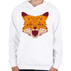 PRINTFASHION Mérges róka - Gyerek kapucnis pulóver - Fehér