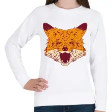 PRINTFASHION Mérges róka - Női pulóver - Fehér női pulóver, kardigán