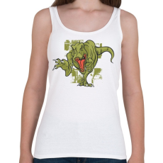 PRINTFASHION Mérges T-rex - Női atléta - Fehér