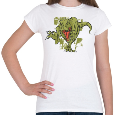 PRINTFASHION Mérges T-rex - Női póló - Fehér