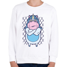 PRINTFASHION Mérges unikornis - Gyerek pulóver - Fehér