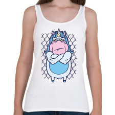 PRINTFASHION Mérges unikornis - Női atléta - Fehér női trikó