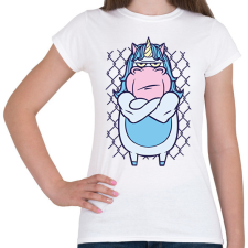 PRINTFASHION Mérges unikornis - Női póló - Fehér női póló