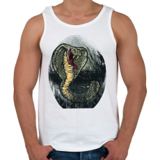 PRINTFASHION Mérgeskígyó grafika - Férfi atléta - Fehér