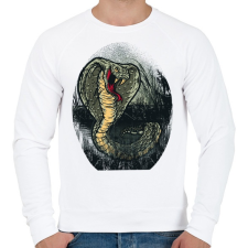 PRINTFASHION Mérgeskígyó grafika - Férfi pulóver - Fehér férfi pulóver, kardigán