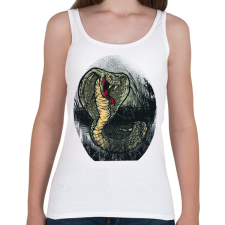 PRINTFASHION Mérgeskígyó grafika - Női atléta - Fehér női trikó