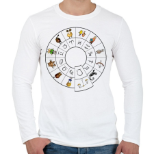 PRINTFASHION Mérleg - Férfi hosszú ujjú póló - Fehér férfi póló