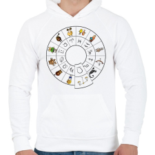 PRINTFASHION Mérleg - Férfi kapucnis pulóver - Fehér férfi pulóver, kardigán