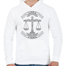 PRINTFASHION Mérleg  - Férfi kapucnis pulóver - Fehér férfi pulóver, kardigán