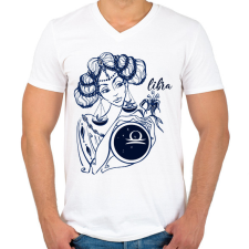 PRINTFASHION mérleg - Férfi V-nyakú póló - Fehér férfi póló