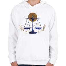 PRINTFASHION Mérleg - Gyerek kapucnis pulóver - Fehér