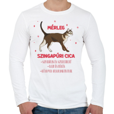 PRINTFASHION Mérleg - Szingapúri cica - Férfi hosszú ujjú póló - Fehér férfi póló