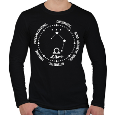 PRINTFASHION Mérleg tulajdonságok - Férfi hosszú ujjú póló - Fekete férfi póló