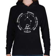PRINTFASHION Mérleg tulajdonságok - Női kapucnis pulóver - Fekete