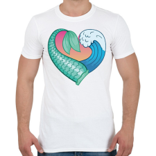 PRINTFASHION Mermaid love - Férfi póló - Fehér férfi póló