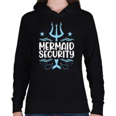 PRINTFASHION Mermaid security - Női kapucnis pulóver - Fekete