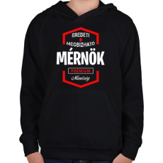 PRINTFASHION Mérnök prémium minőség - Gyerek kapucnis pulóver - Fekete
