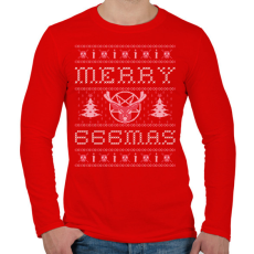 PRINTFASHION MERRY 666MAS - Férfi hosszú ujjú póló - Piros