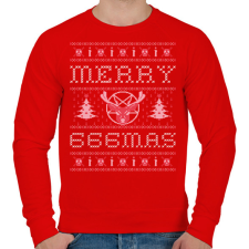PRINTFASHION MERRY 666MAS - Férfi pulóver - Piros férfi pulóver, kardigán