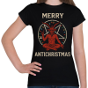 PRINTFASHION Merry Antichristmas - Női póló - Fekete