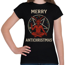 PRINTFASHION Merry Antichristmas - Női póló - Fekete női póló