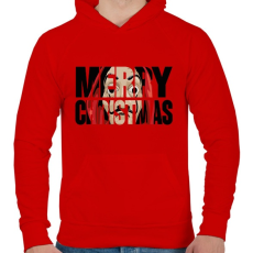 PRINTFASHION MERRY CHRISTMAS - A nagy pénzrablás - Férfi kapucnis pulóver - Piros