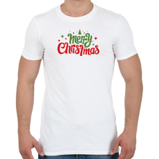 PRINTFASHION Merry Christmas - Boldog karácsonyt - Férfi póló - Fehér