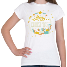 PRINTFASHION Merry Christmas - Boldog Karácsonyt - Női póló - Fehér női póló
