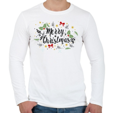 PRINTFASHION Merry Christmas - Férfi hosszú ujjú póló - Fehér