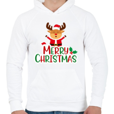 PRINTFASHION merry christmas - Férfi kapucnis pulóver - Fehér