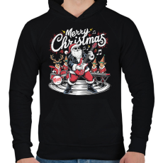 PRINTFASHION Merry Christmas - Férfi kapucnis pulóver - Fekete